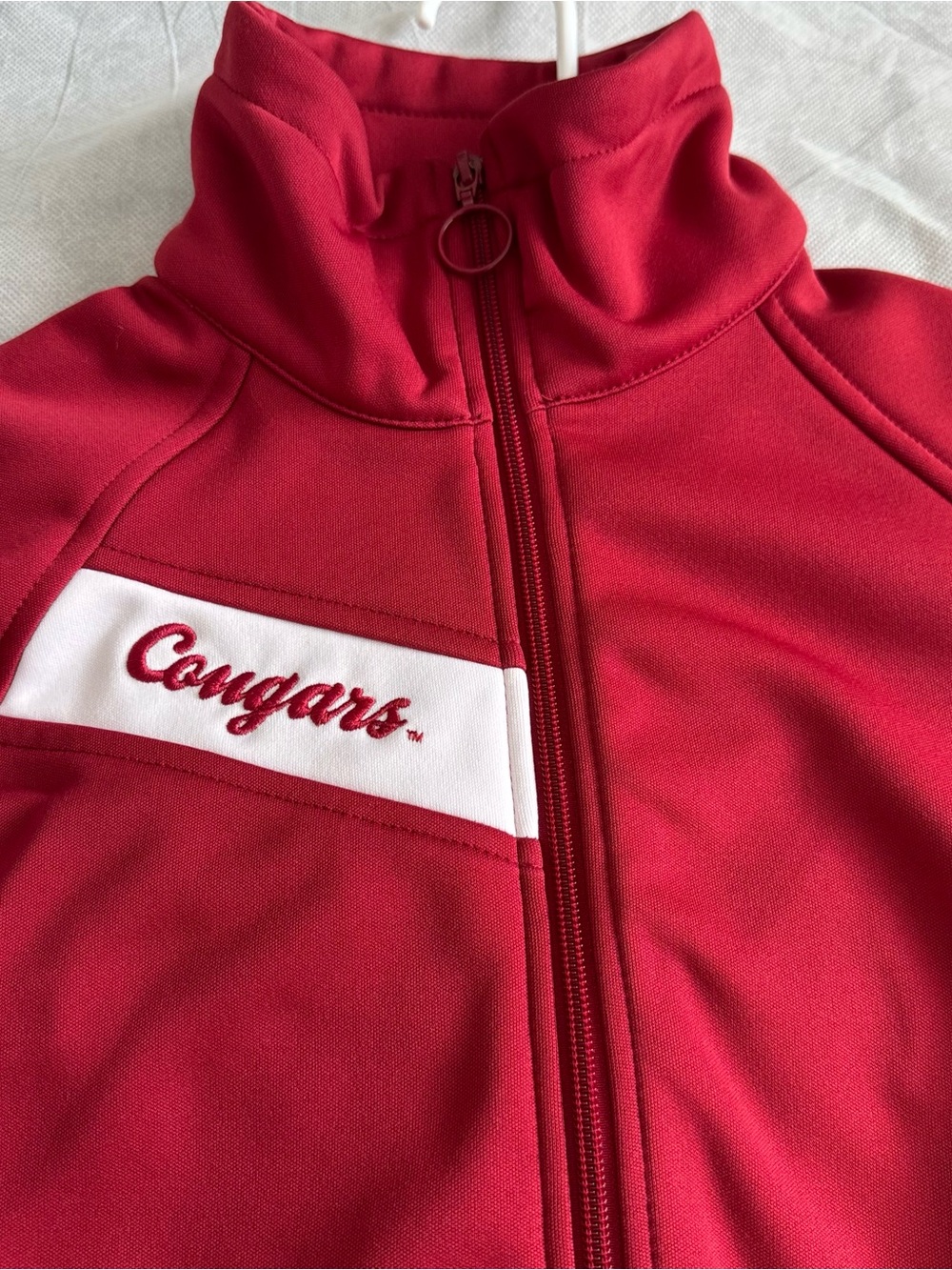 Columbia Red and White 'Cougars' Full-Zip Athletic Jacket